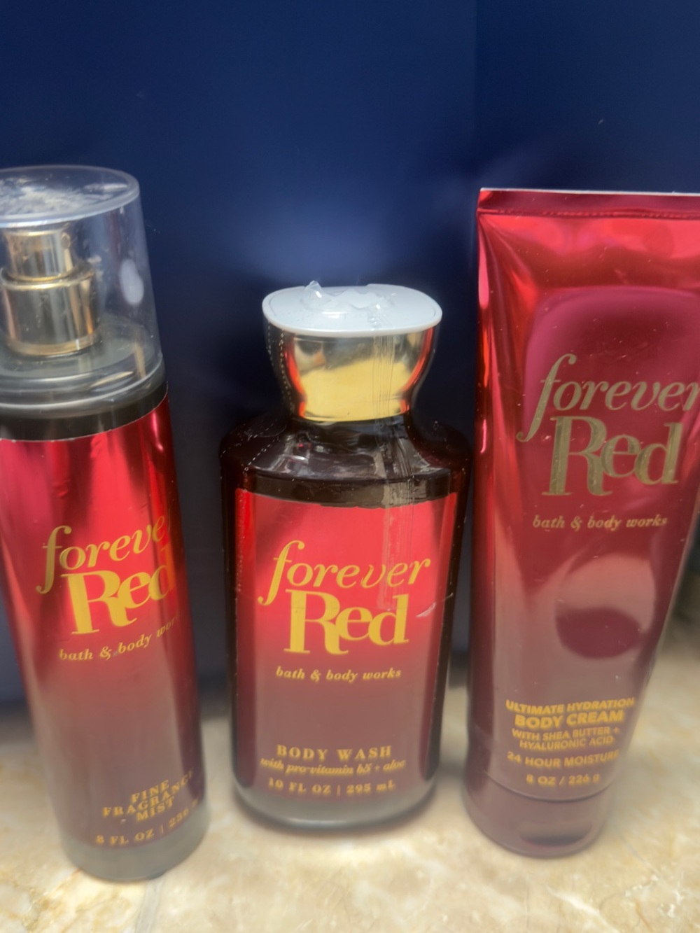 Bath & Body Works Forever Red Body Wash & Cream Trio - Red, Gold